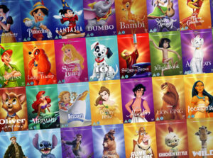 Il y a quatre lignes qui présentent les grands classiques de la compagnie de Disney